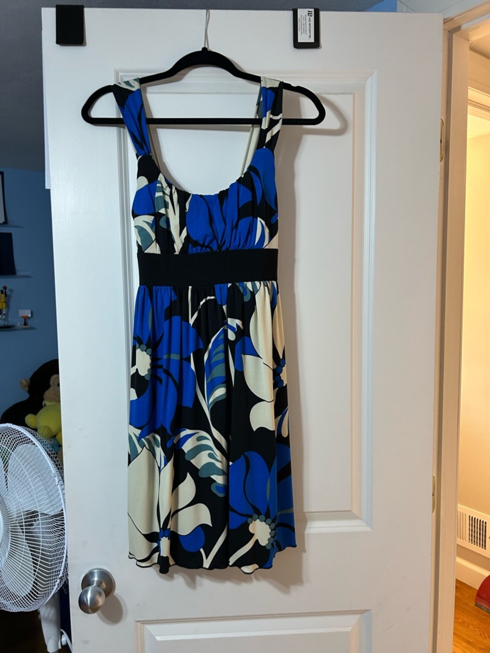 La Belle Blue, Black & Cream Floral Dress